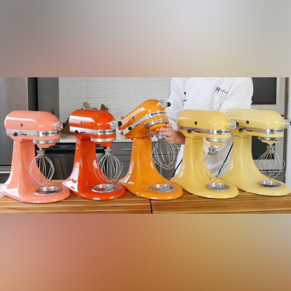 KitchenAid Tangerine Mixer used twice nwot - Picture 3 of 11